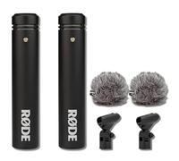 Rode M5 Matched Pair Small-Diaphragm Condenser Microphones Bundle with 2X WS8 Deluxe Windshields - 19 dB-A Self-Noise Stereo Mic Pair for Drum Overheads, Choir, Acoustic Guitar, Field Recording