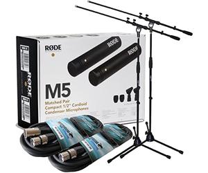 Rode M5 MP, Stereo Pair Condenser Microphone + 2 x Keepdrum Tripod + 2 x Cables