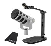 Rode Microphone Podmic USB White with DS-3 Table Tripod and Keepdrum Cloth