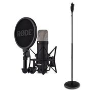 Rode NT1 Signature Black Studio Microphone with Keepdrum One-Handed Microphone Stand