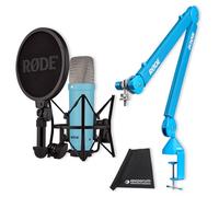 Rode NT1 Signature Studio Microphone Blue with PSA1+ Articulated Arm Tripod Blue and Keepdrum Microfibre Cloth