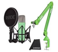 Rode NT1 Signature Studio Microphone Green with PSA1+ Articulated Arm Tripod Green and Keepdrum Microfibre Cloth