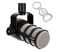 Rode Podmic Black Professional Podcast Microphone + Keepdrum Bottle Opener Pendant