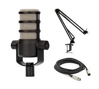 Rode PodMic Dynamic Podcasting Microphone with StreamEye BOOMARM1 Microphone Boom Arm, XLR Cable and StreamEye Polishing Cloth