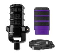 Rode PodMic USB Dynamic Broadcast Microphone with Purple WS14 Pop Filter
