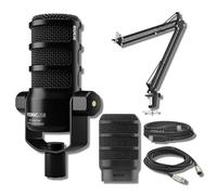 Rode PodMic USB Dynamic Broadcast Microphone with StreamEye BOOMARM1 Microphone Boom Arm and 10' XLR Cable