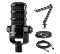 Rode PodMic USB Dynamic Broadcast Microphone with StreamEye BOOMARM1 Microphone Boom Arm and 10' XLR Cable