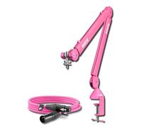 Rode PSA1+ Desk-Mounted Broadcast Microphone Boom Arm (Pink) with Pink Premium XLR Cable (3m)