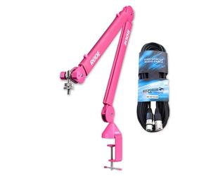 Rode PSA1+ Plus Desk Microphone Arm Articulated Arm Pink with Keepdrum XLR Cable