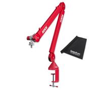 Rode PSA1+ Plus Table Microphone Arm Articulated Arm Red with Keepdrum Microfibre Cloth