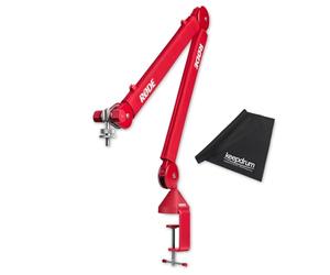 Rode PSA1+ Plus Table Microphone Arm Articulated Arm Red with Keepdrum Microfibre Cloth