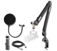 Rode PSA1+ Pro Studio Boom Arm for Podcasting and Streaming with Gator Microphone Pop Filter, Professional Grade XLR Cable and StreamEye Polishing Cloth