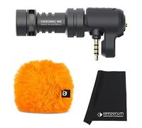 Rode Videomic Me Recording Microphone, Condenser Directional Microphone for Smartphones with 3.5 mm Socket + WS9 Deluxe Wind Protection Orange + Keepdrum Microfibre Cloth