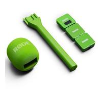 Rode Wireless GO Gen 3 Wireless 2-Channel Microphone Radio System Green with Interview GO Hand Adapter Green and Keepdrum Fur Wind Protection