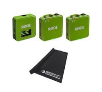 Rode Wireless GO Gen 3 Wireless 2-Channel Microphone Radio System Green with Keepdrum Microfibre Cloth