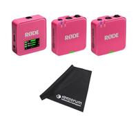 Rode Wireless GO Gen 3 Wireless 2-Channel Microphone Radio System Pink with Keepdrum Microfibre Cloth