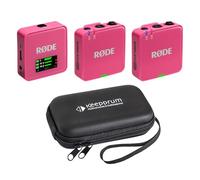 Rode Wireless GO Gen 3 Wireless 2-Channel Microphone Radio System Pink with Keepdrum Soft Case