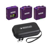 Rode Wireless GO Gen 3 Wireless 2-Channel Microphone Radio System Purple with Keepdrum Soft Case