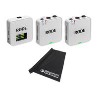 Rode Wireless GO Gen 3 Wireless 2-Channel Microphone Radio System White with Keepdrum Microfibre Cloth