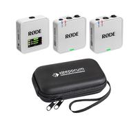 Rode Wireless GO Gen 3 Wireless 2-Channel Microphone Radio System White with Keepdrum Soft Case