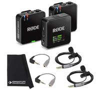 Rode Wireless GO Gen 3 Wireless 2-Channel Microphone Radio System with 2 x Smartlav+ Lapel Microphones and 2 x SC3 Adapters and Keepdrum Cloth