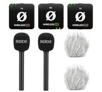 Rode Wireless ME Dual Microphone Radio System + 2 x Interview GO Hand Adapters + 2 x Keepdrum Fur Wind Protection