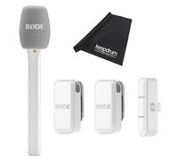 Rode Wireless Micro Wireless Microphone System Light-ning White with Interview Micro Hand Adapter White and Keepdrum Cloth