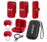 Rode Wireless Micro Wireless Microphone System USB-C for Smartphones Red with Keepdrum Soft Case Bag