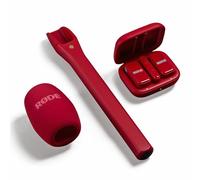 Rode Wireless Micro Wireless Microphone System USB-C Red with Interview Micro Hand Adapter Red and Keepdrum Cloth