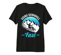 Rodel Piste Going DOWNNHILL Fast Funny Sled Training Premium T-Shirt