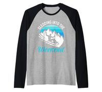 Rodel Piste Sledding INTO The Weekend Funny Bobsleigh Driver Raglan Baseball Tee