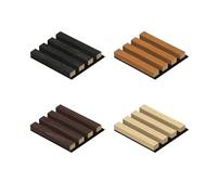 RODENET Soundproof 3D Slat Wall Panels 4-PACK 5.9"x4.7" MDF Acoustic Panels with Realistic Wood Grain for Noise Reducing Decor(Samples)