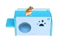 Rodent Cage Hamster Cage Paw Decor Small Animal Hideout House With Ladder for Squirrel Hamster Cage(Sky Blue)