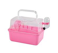 Rodent Cage Hamster Travel Case Bird Parrot Carrying Cage Portable Outgoing Gear for Small Pets Chinchilla Squirrel Hamster Cage(Pink)