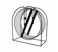 Rodent Exercise Wheel Small Animal Running Wheel Hamster Exercise Wheel Pet Workout Wheel Fine Wire Mesh Surface Rigid Iron Build Stable Stand Mount, Black, 32 12cm