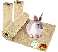 Rodent Mat Made of 100% Hemp 50 x 70 cm 5 mm Thick Hemp Carpet for All Small Animals Hemp Mat Rodent Carpet Floor Cover (Pack of 4)