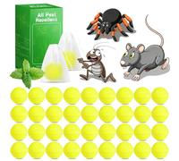 Rodent Mouse Repellent, 36Pack Natural Rat Mice Repellant Indoor Outdoor, Peppermint Oil Wasp Bee Pest Insect Repellent Balls to Repel Rats Mice Away Rodent Deterrent for House Family & Pet Safe