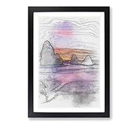 Rodeo Beach in Abstract Framed Print | A2 Black Framed Wall Art | Ready to Hang | Abstract Beach Picture | Living Room Bedroom Lounge Office