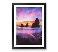 Rodeo Beach Painting Framed Print | A2 Black Framed Wall Art | Ready to Hang | Modern Beach Picture | Living Room Bedroom Lounge Office