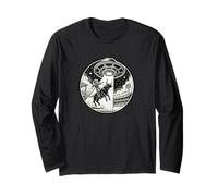 Rodeo Bull Riding Rider Cowboy Eight Seconds Abducted Space Long Sleeve T-Shirt