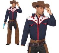 Rodeo Cowboy Costume Adult Mens Western Wild West Halloween Fancy Dress New