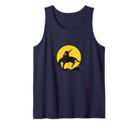 Rodeo Cowboy on Wild Horse in the Moonlight Tank Top