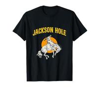 Rodeo Cowboy Riding A Bucking Horse Jackson Hole Wyoming T-Shirt