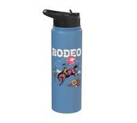 Rodeo Cowboy Riding Horses Wild West Western Horseback Stainless Steel Insulated Water Bottle