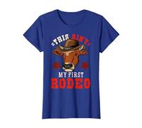 Rodeo Cowboy Western T-Shirt, Women, Royal Blue, Small