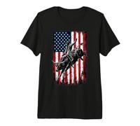 Rodeo Cowboy Western USA Flag Cowboy Premium T-Shirt