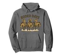 Rodeo Days Western Vintage Typography Distressed Pullover Hoodie