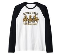 Rodeo Days Western Vintage Typography Distressed Raglan Baseball Tee