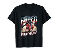 Rodeo is My Independence Patriotic Bull Riding Cowboy T-Shirt
