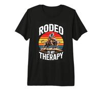 Rodeo is My Therapy Western Bull Riding Cowboy Premium T-Shirt